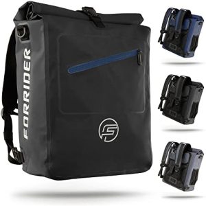 Forrider 3in1 Fahrradtasche für Gepäckträger – Wasserdichter 27L Rucksack mit Reflektoren, ideal für Fahrradtouren und L