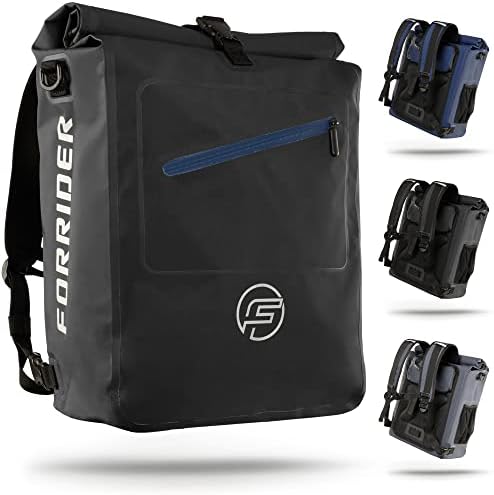 Forrider 3in1 Fahrradtasche für Gepäckträger – Wasserdichter 27L Rucksack mit Reflektoren, ideal für Fahrradtouren und L