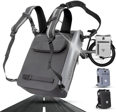 RADGEIST 3in1 Fahrradtasche für Gepäckträger – 100% wasserdicht, vielseitig als Rucksack & Umhängetasche für aufregende