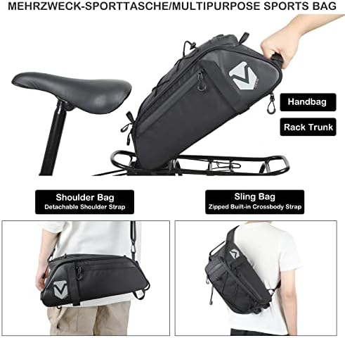 Schwarze Fahrradtasche für Gepäckträger – 8L Kühlfunktion, wasserdicht & isolierend, ideal für Ausflüge