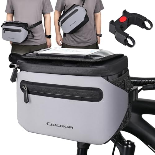 GXCROR Lenkertasche |7L mit Schnellrelease | Wasserdicht & stabil für City & Trekking | Handyfach + Getränkehalter