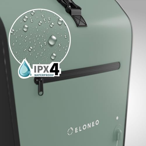 ELONEO Fahrradtasche für Gepäckträger 20L – 100% wasserdicht mit LED Licht für sicheres Radfahren mintgrün