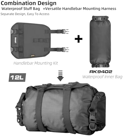 Rhinowalk 12L Lenkertasche - Wasserdicht und vielseitig für Bikepacking und den Alltag