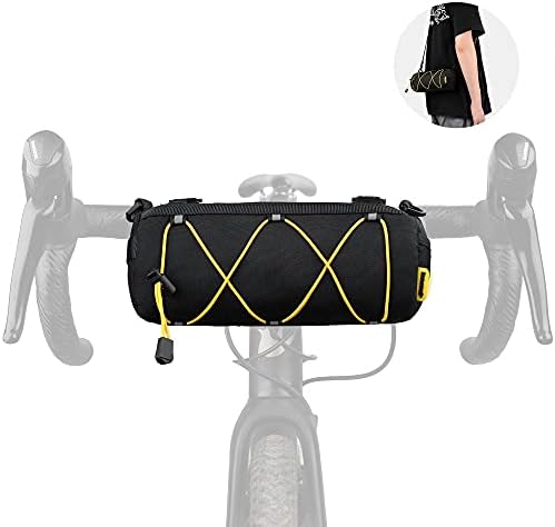Rhinowalk Fahrrad Lenkertasche - Praktische Vordertasche mit Schultergurt für Reisen & Sport (Schwarz)