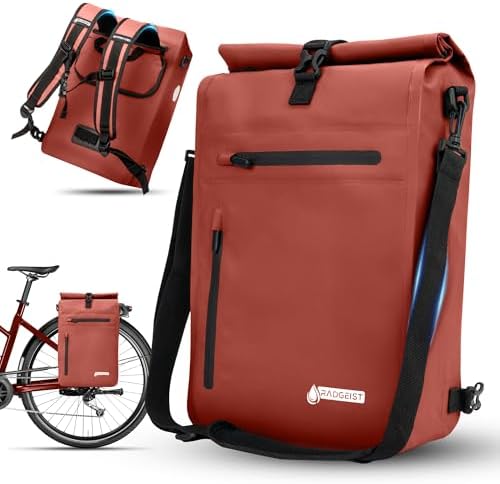 RADGEIST 3in1 Fahrradtasche für Gepäckträger - Wasserdichter Rucksack mit Laptopfach für Unterwegs - 25L - Blau