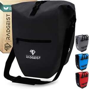 RADGEIST Fahrradtasche Gepäckträger - Wasserdichte Radtasche mit Reflektoren für sichere Ausflüge (28L, Schwarz)