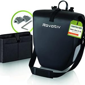 Rovativ® Fahrradtasche Gepäckträger 25L – 100% wasserdicht & reflektierend für sichere Radtouren