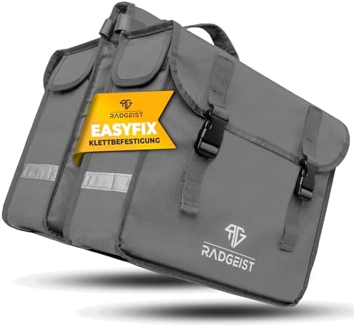RADGEIST Gepäckträgertasche 30L I Doppeltasche für Fahrradtouren I Einfache Befestigung, schwarz