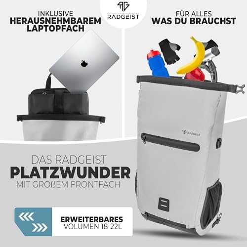 RADGEIST 3in1 Fahrradtasche für Gepäckträger – 100% wasserdicht, vielseitig als Rucksack & Umhängetasche für aufregende