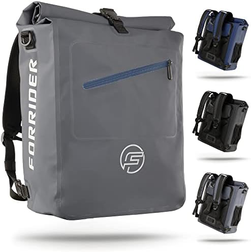 Forrider 3in1 Fahrradtasche für Gepäckträger – Wasserdichter 27L Rucksack mit Reflektoren, ideal für Fahrradtouren und L