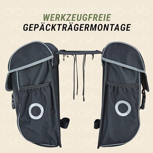 Prophete Fahrradtasche Gepäckträger - wasserabweisend, werkzeugfreie Montage & reflektierende Elemente, ideal für Fahrra
