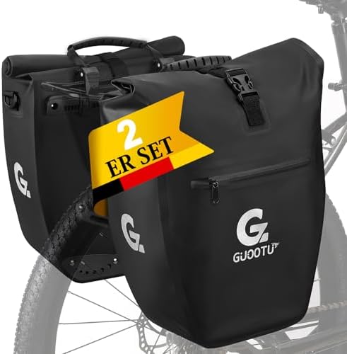 Fahrradtasche Set 48L von – Robuste Tarpaulin Gepäckträgertasche mit Reflektoren, ideal für Reisen!
