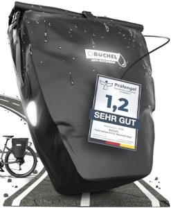 Büchel Fahrradtasche für Gepäckträger – 100% wasserdicht, mit Tragegriff & Schultergurt, ideal für Fahrradtouren