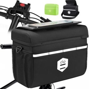 Fahrrad Lenkertasche 6L wasserdicht mit Handyhalterung & Schultergurt für E-Bike und Radfahrer