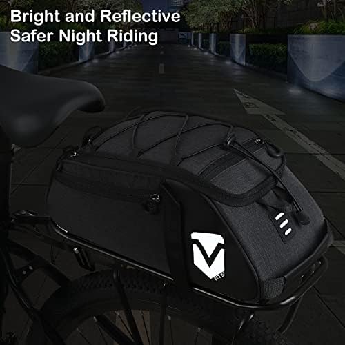 Schwarze Fahrradtasche für Gepäckträger – 8L Kühlfunktion, wasserdicht & isolierend, ideal für Ausflüge