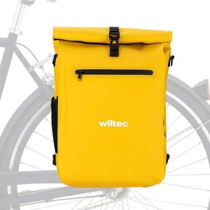 Wiltec 3-in-1 Gepäckträgertasche gelb, wasserresistente Fahrradtasche mit 25 l Stauraum & Laptopfach für Abenteuer