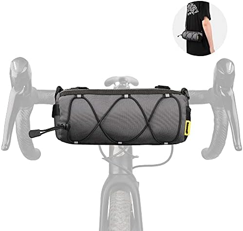 Rhinowalk Fahrrad Lenkertasche - Praktische Vordertasche mit Schultergurt für Reisen & Sport (Schwarz)