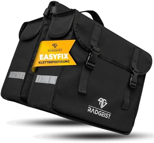 RADGEIST Gepäckträgertasche 30L I Doppeltasche für Fahrradtouren I Einfache Befestigung, schwarz