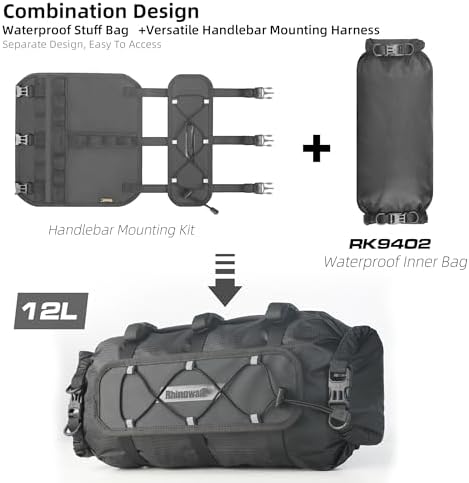 Rhinowalk 12L Lenkertasche - Wasserdicht und vielseitig für Bikepacking und den Alltag