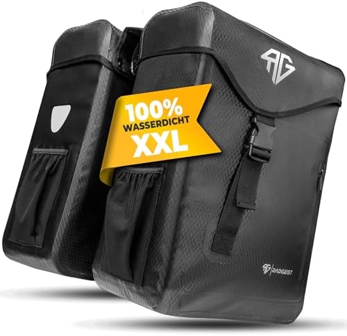 RADGEIST Fahrradtasche 50L für Gepäckträger – 100% wasserdicht & leicht zu befestigen für unbeschwerte Radtouren (Grau)
