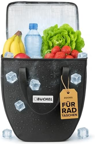 Büchel Fahrradtasche für Gepäckträger – 100% wasserdicht, mit Tragegriff & Schultergurt, ideal für Fahrradtouren