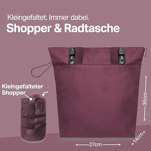 otinga® Shopper Fahrradtasche faltbar 14L - leichte, wasserabweisende Einkaufstasche für Fahrradgepäckträger, ideal für
