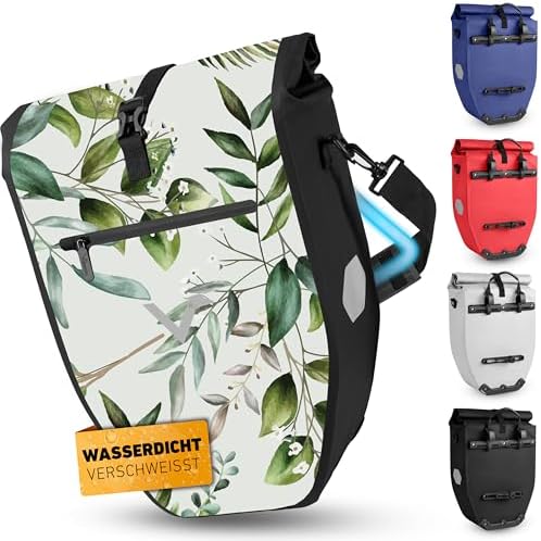 Valkental Große & wasserdichte Fahrradtasche für Gepäckträger – Robuste, abschließbare Tragetasche mit großen Reflektore