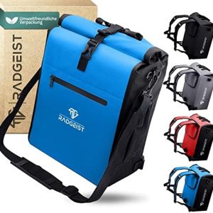 RADGEIST 3in1 Fahrradtasche für Gepäckträger - Wasserdichter Rucksack mit Laptopfach für Unterwegs - 25L - Blau