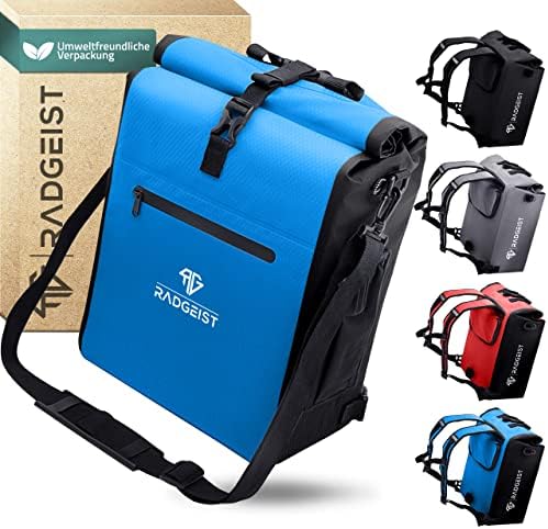 RADGEIST 3in1 Fahrradtasche für Gepäckträger - Wasserdichter Rucksack mit Laptopfach für Unterwegs - 25L - Blau