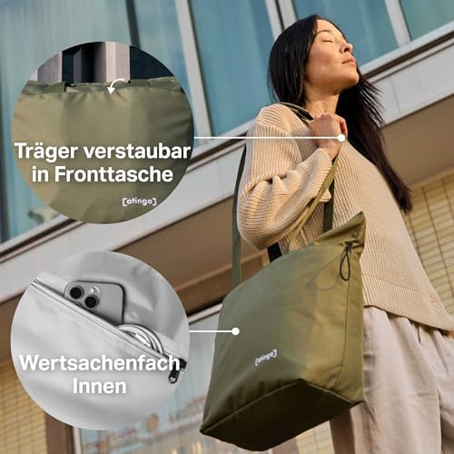 otinga® Shopper Fahrradtasche faltbar 14L - leichte, wasserabweisende Einkaufstasche für Fahrradgepäckträger, ideal für