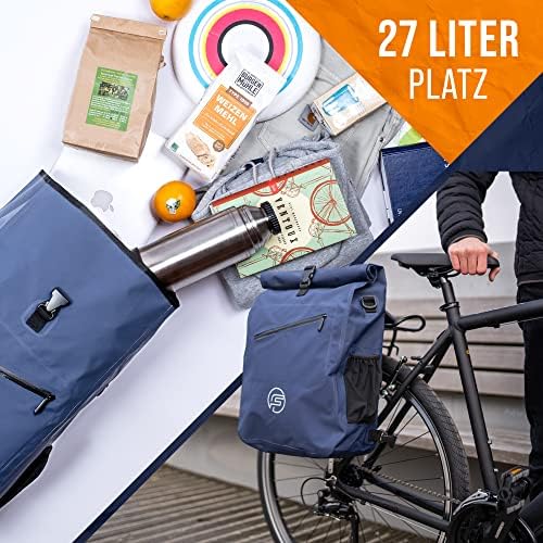 Forrider 3in1 Fahrradtasche für Gepäckträger – Wasserdichter 27L Rucksack mit Reflektoren, ideal für Fahrradtouren und L