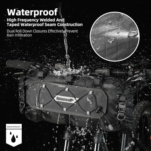 Rhinowalk 12L Lenkertasche - Wasserdicht und vielseitig für Bikepacking und den Alltag