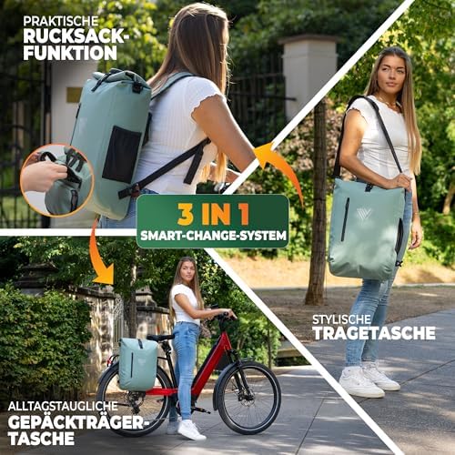 MIVELO 3in1 Fahrradtasche für Gepäckträger - 100% wasserdicht, perfekt für Abenteuer!