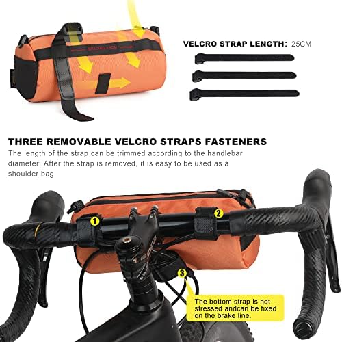 Rhinowalk Fahrrad Lenkertasche - Praktische Vordertasche mit Schultergurt für Reisen & Sport (Schwarz)