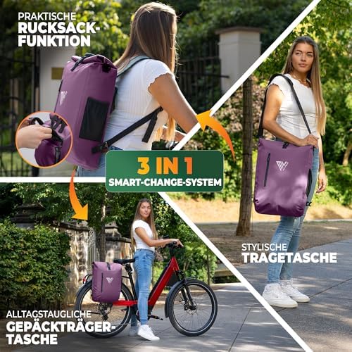 MIVELO 3in1 Fahrradtasche für Gepäckträger - 100% wasserdicht, perfekt für Abenteuer!