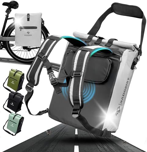 RADGEIST 3in1 Fahrradtasche für Gepäckträger - Wasserdichter Rucksack mit Laptopfach für Unterwegs - 25L - Blau