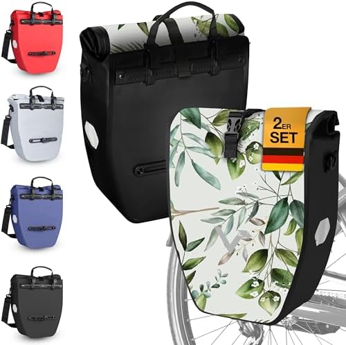 Valkental Große & wasserdichte Fahrradtasche für Gepäckträger – Robuste, abschließbare Tragetasche mit großen Reflektore