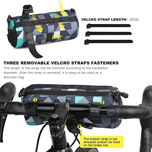 Rhinowalk Fahrrad Lenkertasche - Praktische Vordertasche mit Schultergurt für Reisen & Sport (Schwarz)