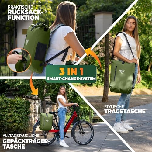 MIVELO 3in1 Fahrradtasche für Gepäckträger - 100% wasserdicht, perfekt für Abenteuer!