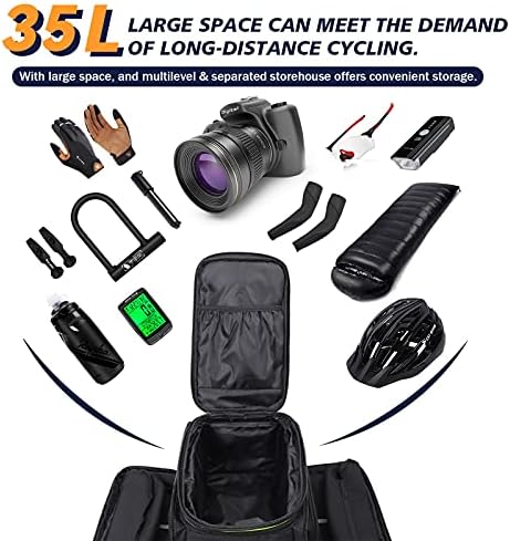 UBORSE 3in1 Fahrradtasche 35L – Wasserdicht, Reflexion für Sicherheit, ideal für Radreisen