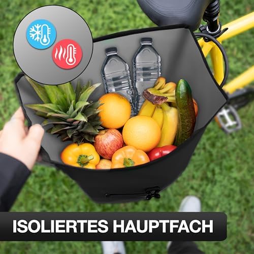 Valkental Große & wasserdichte Fahrradtasche für Gepäckträger – Robuste, abschließbare Tragetasche mit großen Reflektore