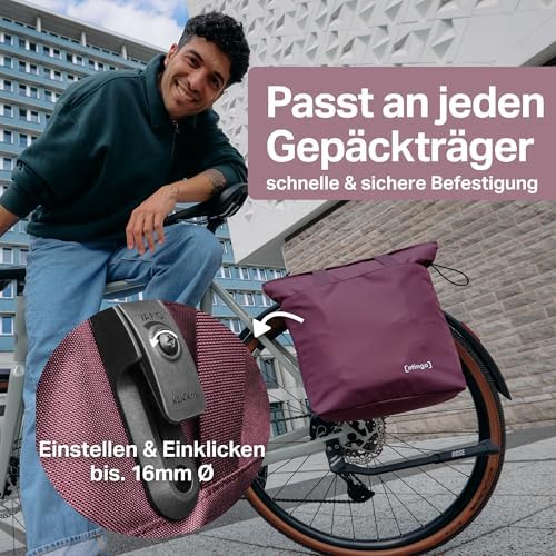 otinga® Shopper Fahrradtasche faltbar 14L - leichte, wasserabweisende Einkaufstasche für Fahrradgepäckträger, ideal für