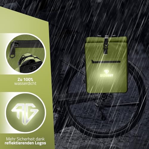 RADGEIST 3in1 Fahrradtasche für Gepäckträger - Wasserdichter Rucksack mit Laptopfach für Unterwegs - 25L - Blau