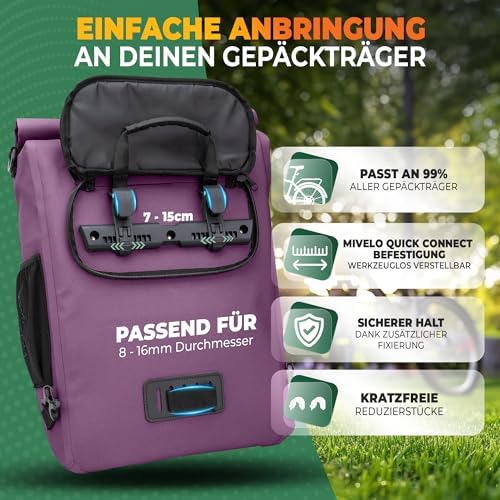 MIVELO 3in1 Fahrradtasche für Gepäckträger - 100% wasserdicht, perfekt für Abenteuer!