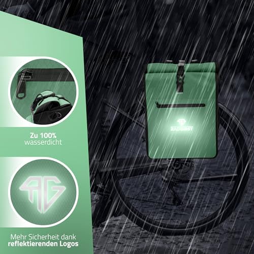 RADGEIST 3in1 Fahrradtasche für Gepäckträger - Wasserdichter Rucksack mit Laptopfach für Unterwegs - 25L - Blau