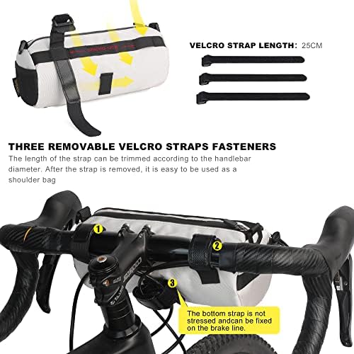 Rhinowalk Fahrrad Lenkertasche - Praktische Vordertasche mit Schultergurt für Reisen & Sport (Schwarz)