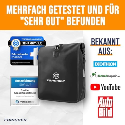 Forrider Gepäckträgertasche 22L – Wasserdichte Fahrradtasche mit Schultergurt für Abenteuer unterwegs
