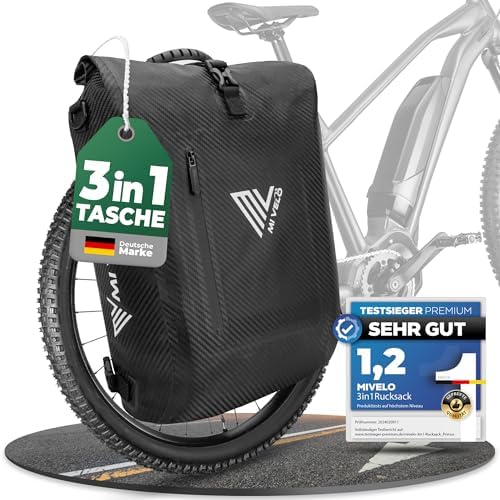 MIVELO 3in1 Fahrradtasche für Gepäckträger - 100% wasserdicht, perfekt für Abenteuer!