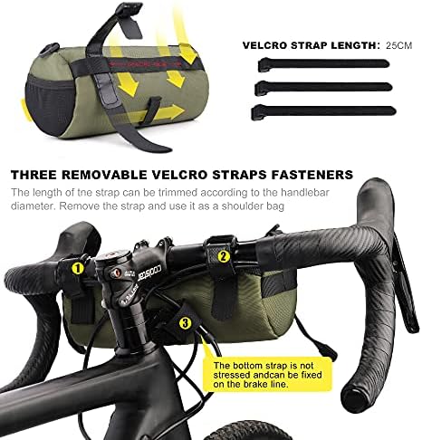 Rhinowalk Fahrrad Lenkertasche - Praktische Vordertasche mit Schultergurt für Reisen & Sport (Schwarz)