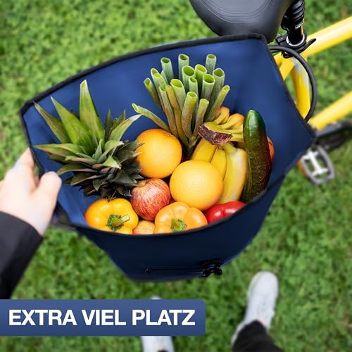 Valkental Große & wasserdichte Fahrradtasche für Gepäckträger – Robuste, abschließbare Tragetasche mit großen Reflektore
